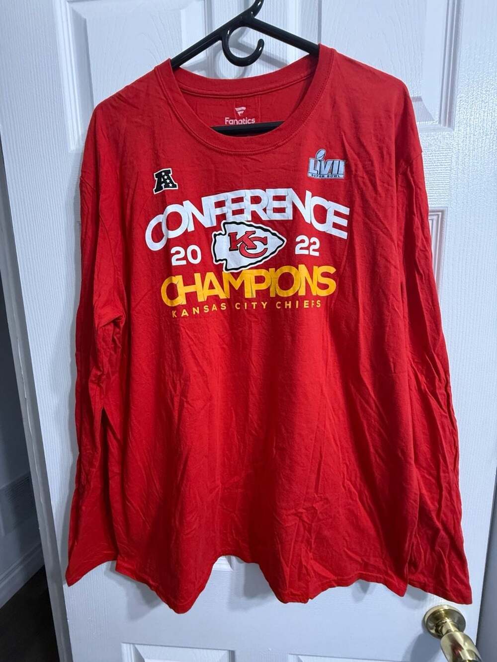 Fanatics NFL Kansas City Chiefs 2022 AFC Conference Champions Long Sleeve Red T-